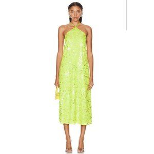 Saks Potts Dax Dress Neon Green Sequin